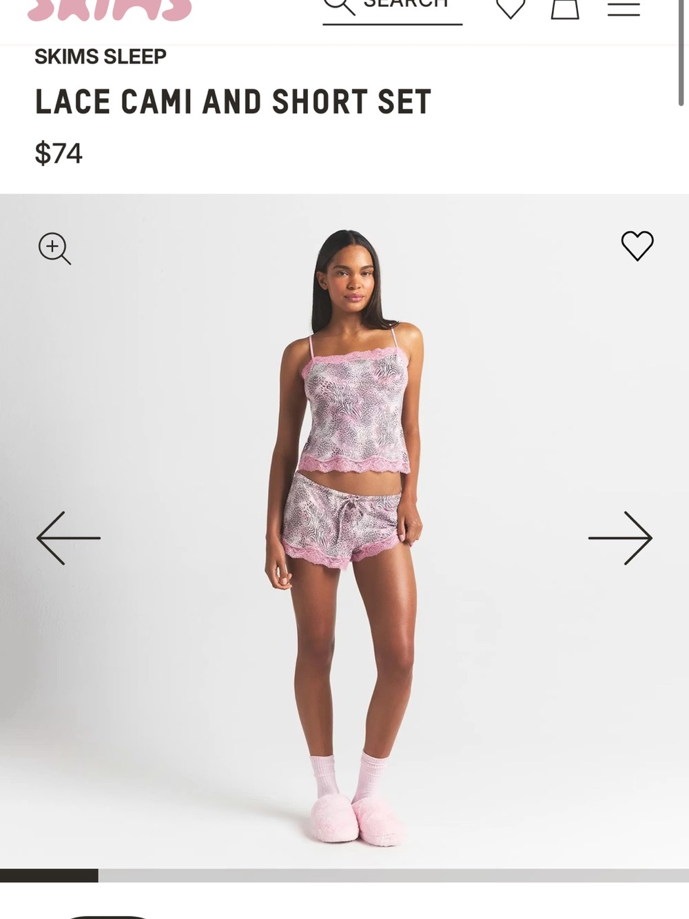 Lace Cami & Short Set - Pink Lace